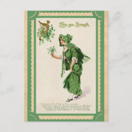 Postal Vintage St Patricks Day Erin Go Bragh Poem Irlandé