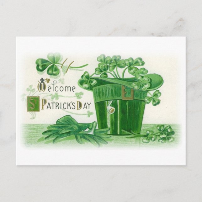 Postal Vintage St Patricks Day Greeting (Anverso)