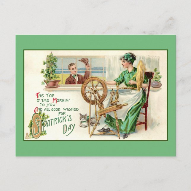 Postal Vintage St. Patrick's Day Greeting (Anverso)
