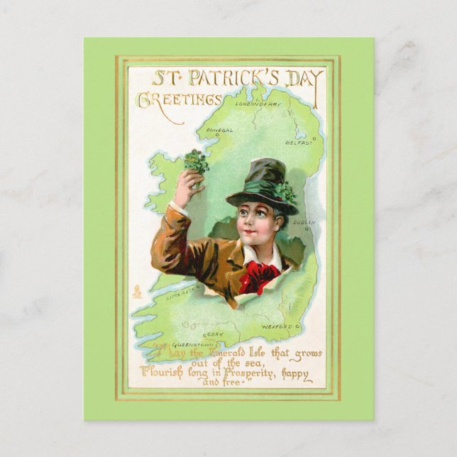 Postal Vintage St. Patrick's Day Greetings (Anverso)