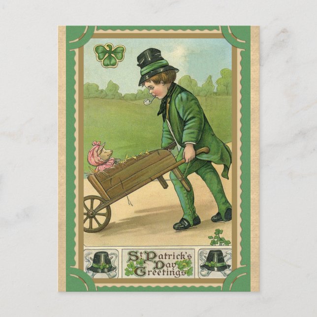 Postal Vintage St Patricks Day Greetings (Anverso)