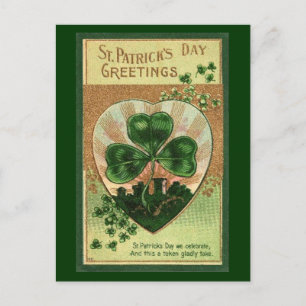Postal Vintage St Patrick's Day Greetings - Postcard