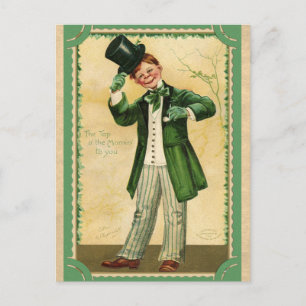 Postal Vintage St Patricks Day Irlandés Top of the Mornin