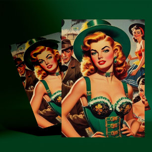 Postal Vintage St. Patrick's Day Pin Up