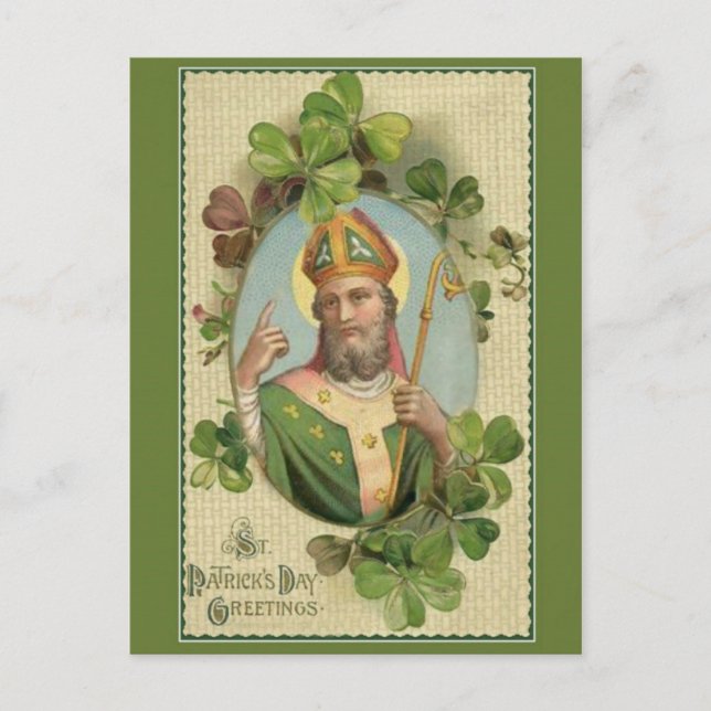 Postal Vintage St. Patricks Day Prayer & Blessing (Anverso)