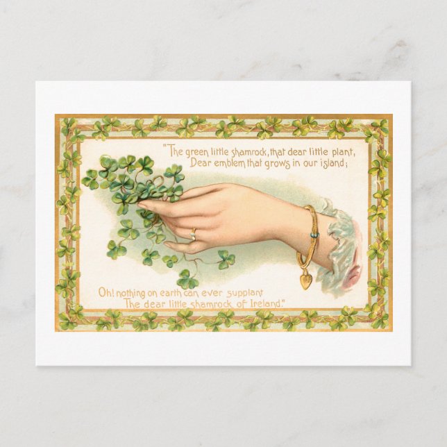 Postal Vintage St. Patrick's Day Shamrock (Anverso)