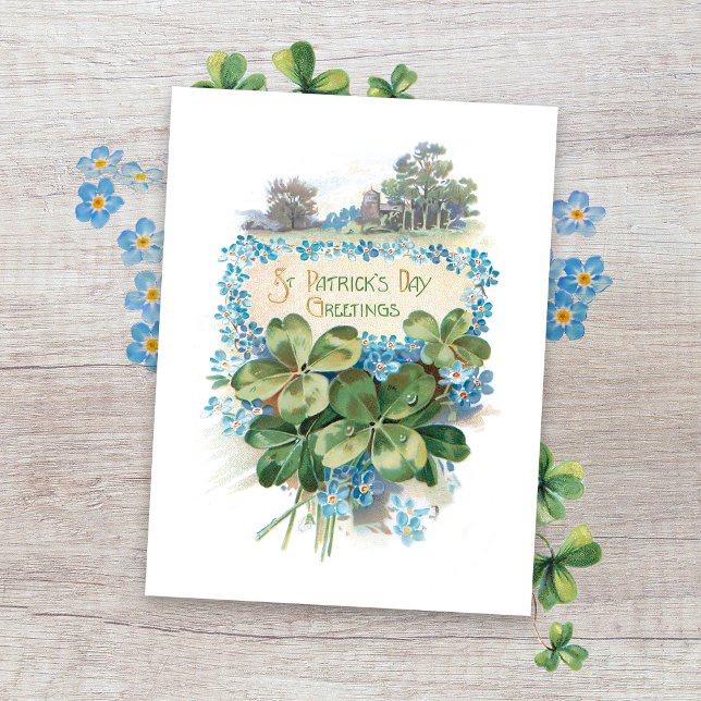 Postal Vintage St. Patrick's Day Shamrock (Subido por el creador)