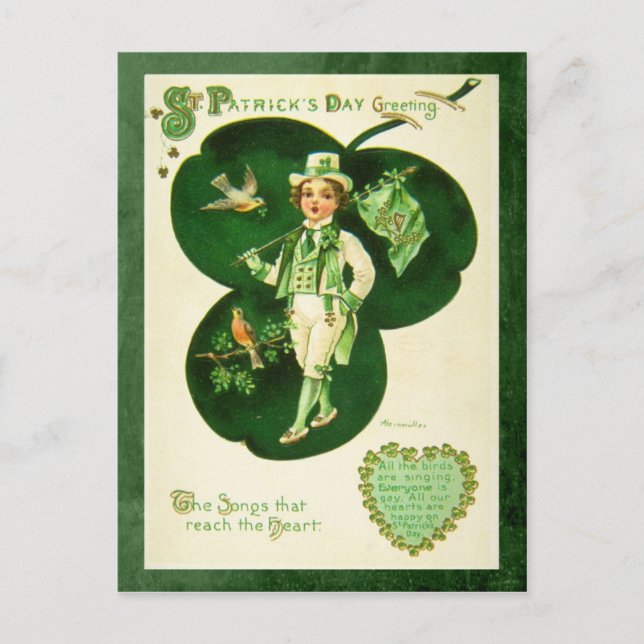 Postal Vintage St Patrick's Greeting (Anverso)