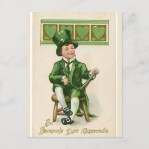 Postal Vintage St Patrick's Lucky Loving Leprechaun