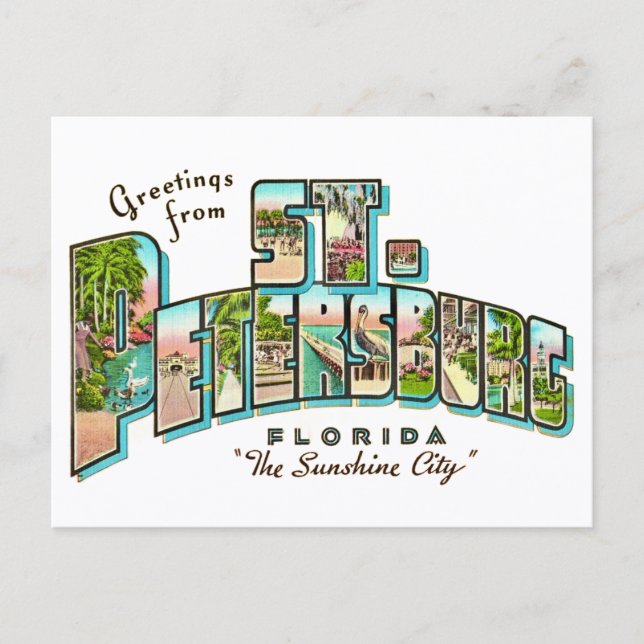 Postal Vintage St Petersburg FL Postcard (Anverso)