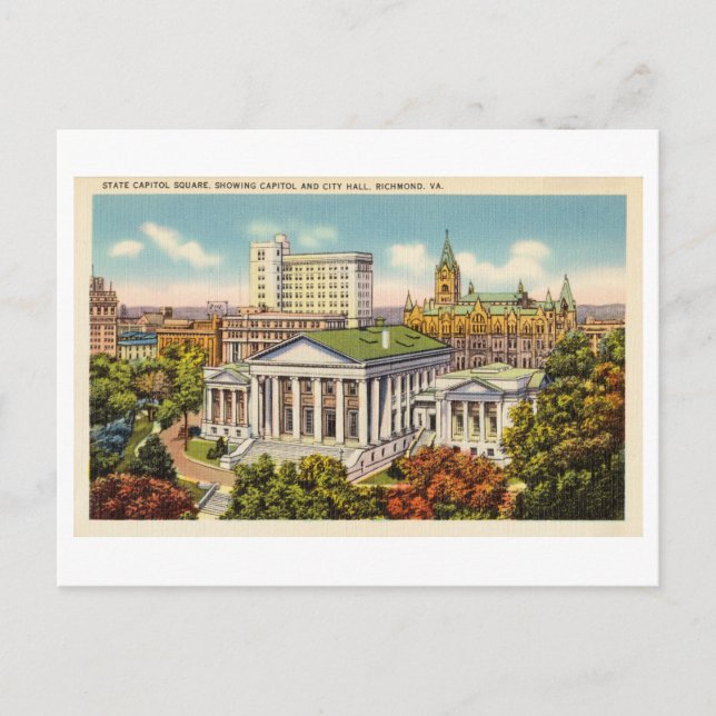 Postal Vintage State Capitol, Richmond, Virginia (Anverso)