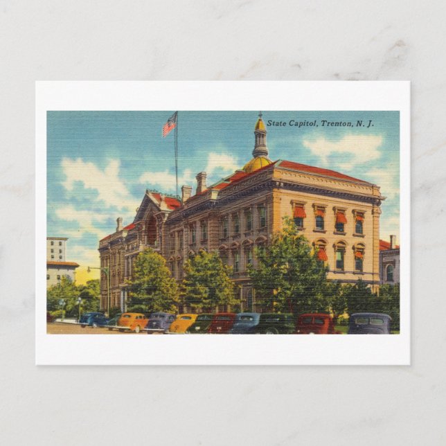 Postal Vintage State Capitol, Trenton, Nueva Jersey (Anverso)