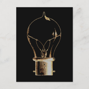 Postal Vintage Steampunk Art Luminoso Bombilla