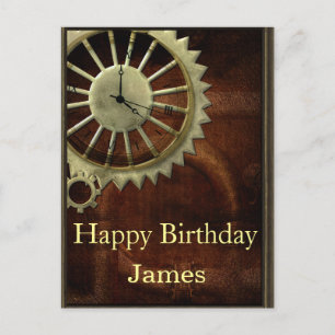 Postal Vintage Steampunk Birthday