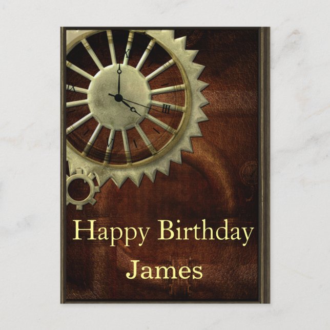 Postal Vintage Steampunk Birthday (Anverso)