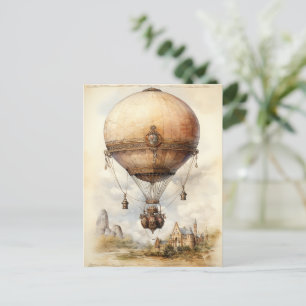 Postal Vintage Steampunk Hot Air Balloon