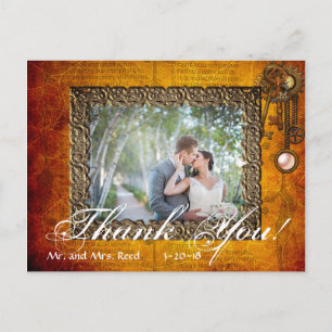 Postal Vintage Steampunk Photo Gracias Boda
