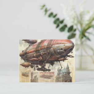 Postal Vintage Steampunk Zeppelin (9)