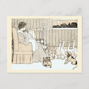 Postal Vintage Story Time en Sepia