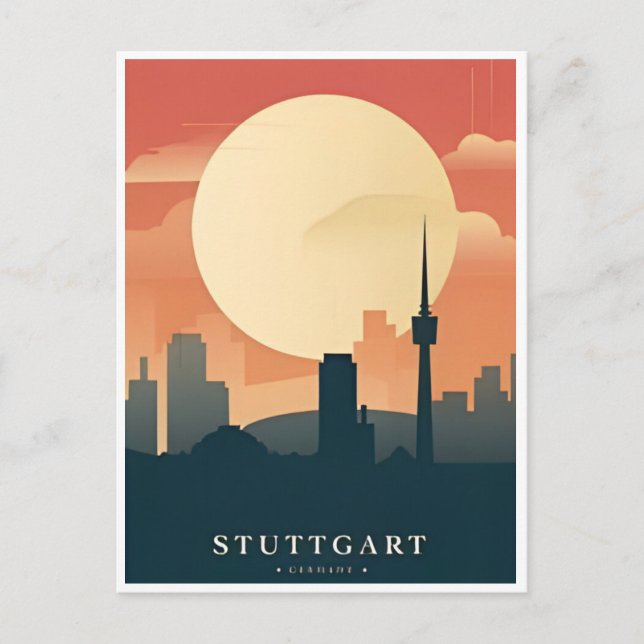 Postal vintage Stuttgart Alemania Travel allemagne (Anverso)