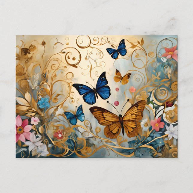 Postal Vintage Style Butterfly # 4 (Anverso)