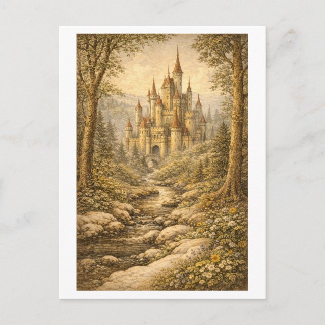 Postal Vintage-Style Fairy Tale Castle (Anverso)