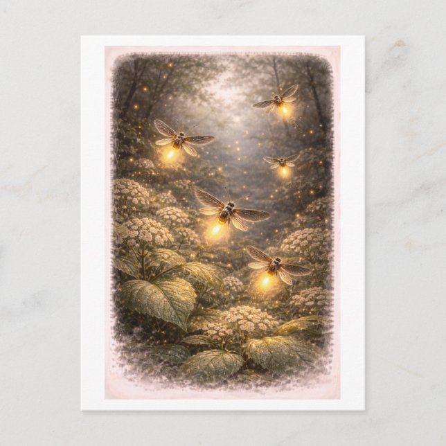 Postal Vintage-Style Firefly Illustration (Anverso)