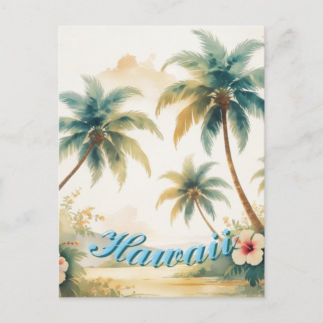 Postal Vintage Style Hawaiian Travel Honolulu (Anverso)