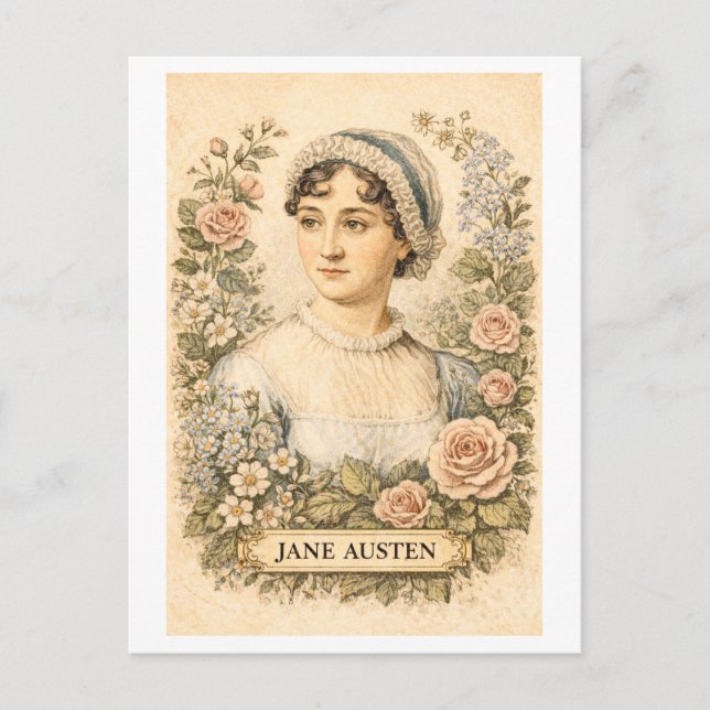 Postal Vintage-Style Jane Austen Writer (Anverso)