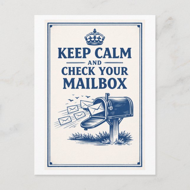 Postal Vintage-Style "Keep Calm" Mailbox  (Anverso)