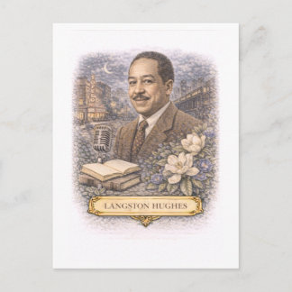 Postal Vintage-Style Langston Hughes Writer Postcard