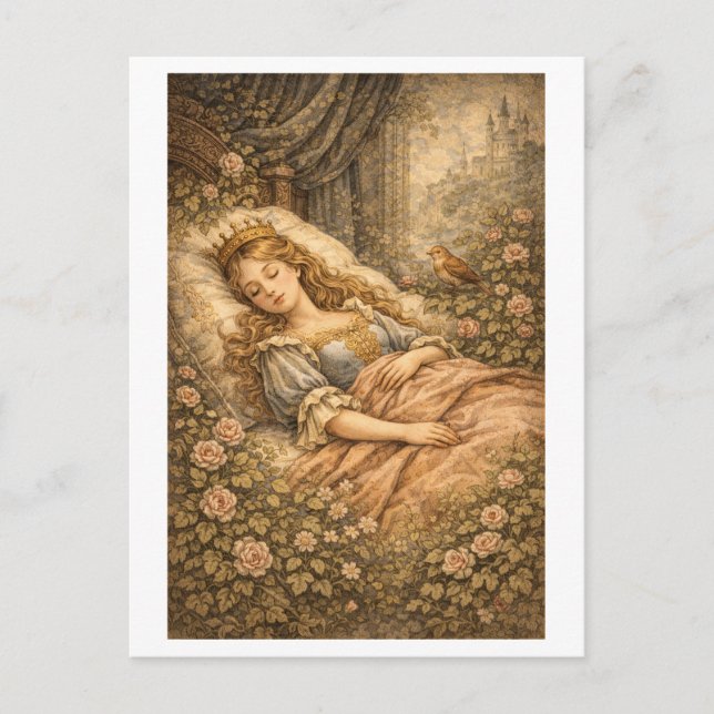 Postal Vintage-Style Sleeping Beauty (Anverso)