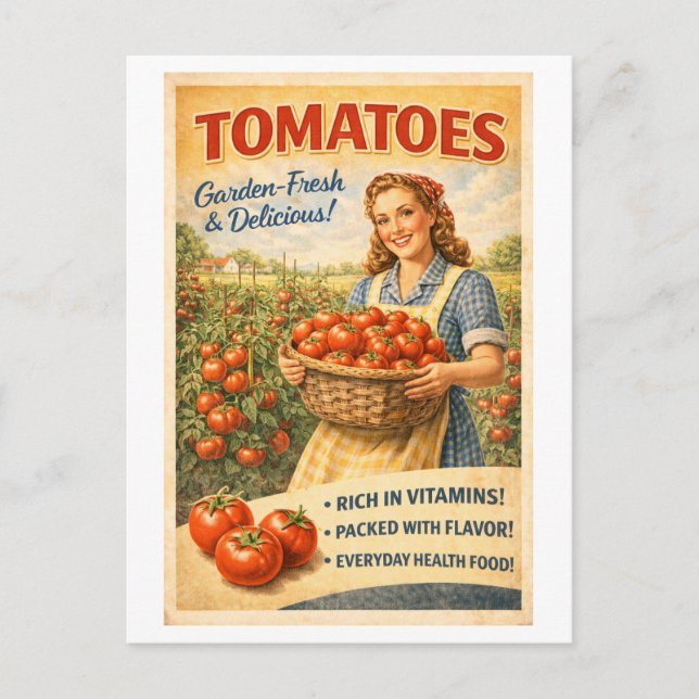 Postal Vintage-Style Tomato Advertisement (Anverso)