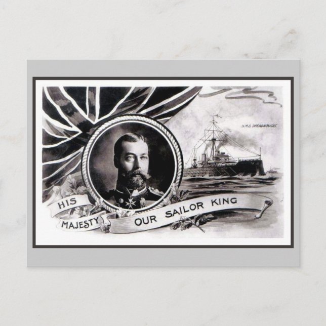 Postal Vintage Su Majestad Nuestro Rey marinero (Anverso)