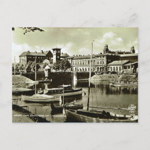 Postal Vintage Suecia, puerto de Malmo