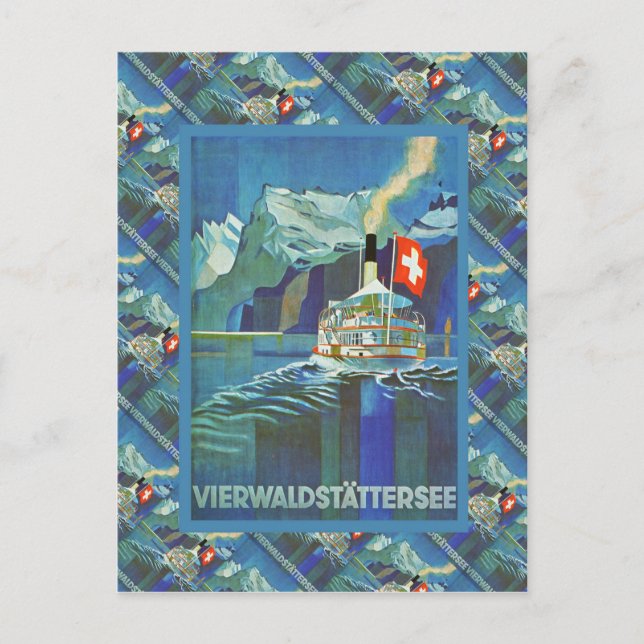Postal Vintage Suiza, Vierwaldstattersee, (Anverso)