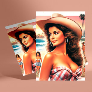 Postal Vintage Summer Cowgirl