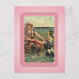 Postal Vintage Sun Bather Beach Babes