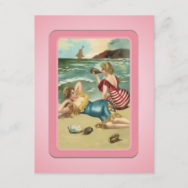 Postal Vintage Sun Bather Beach Babes (Anverso)