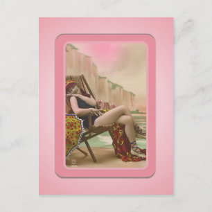 Postal Vintage Sun Bather Beach Babes