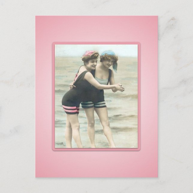 Postal Vintage Sun Bather Beach Babes (Anverso)