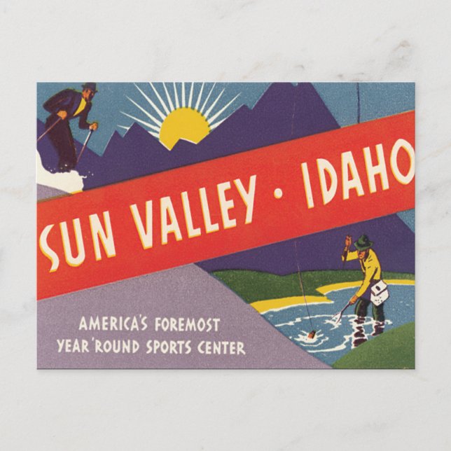 Postal Vintage Sun Valley Idaho (Anverso)