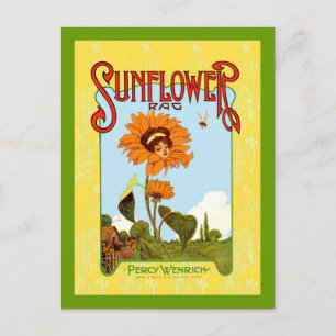 Postal Vintage Sunflower Music