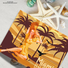 Postal Vintage sunset Greet de Miami