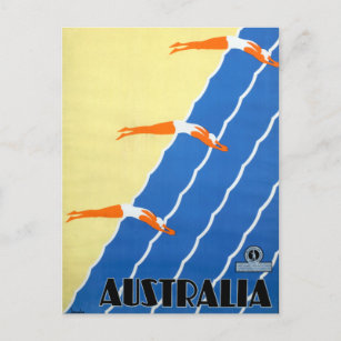 Postal Vintage Sunshine and Surf en Australia Travel