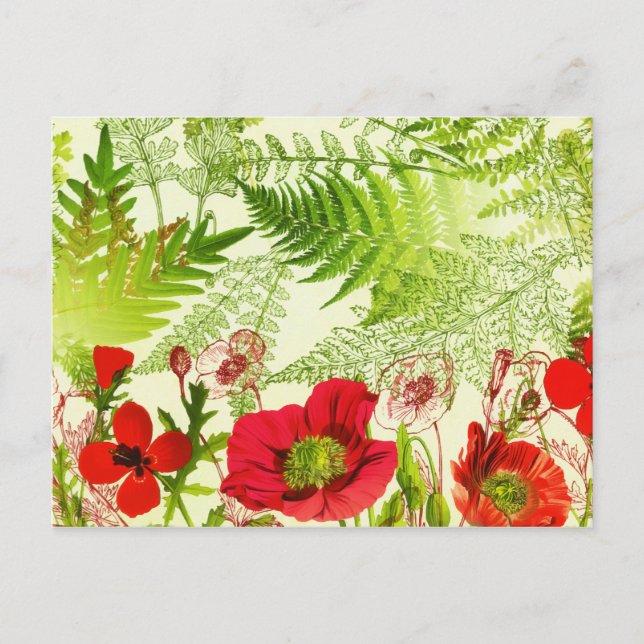 Postal Vintage Sunshine Blooming Poppies Floral (Anverso)