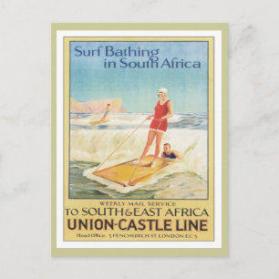 Postal Vintage Surf Bathing Sudáfrica