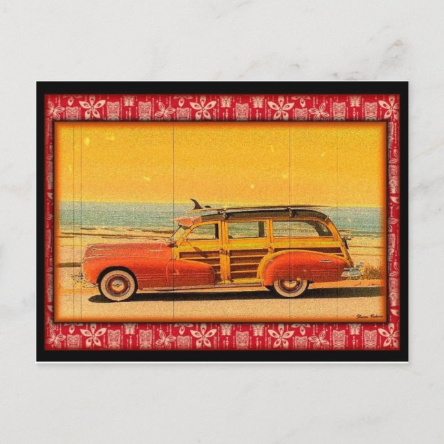 postal vintage surf woodie (Anverso)
