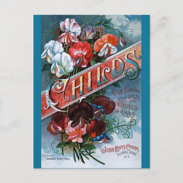 Postal Vintage Sweet Peas (Anverso)