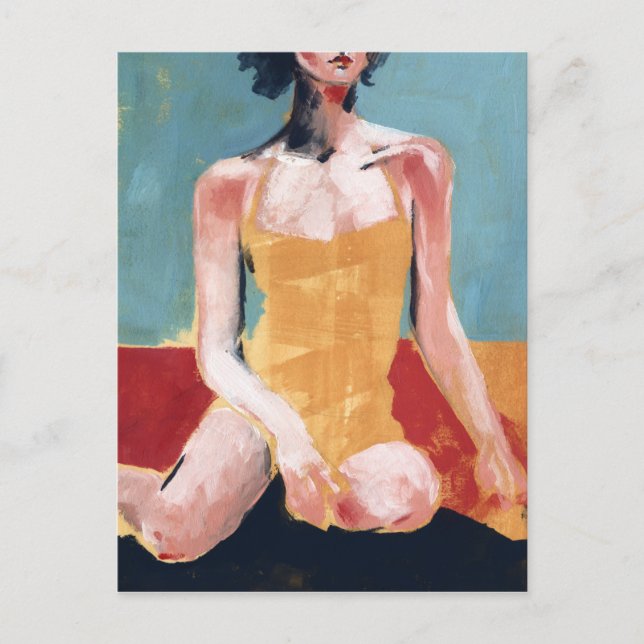 Postal Vintage Swim - Traje Amarillo (Anverso)